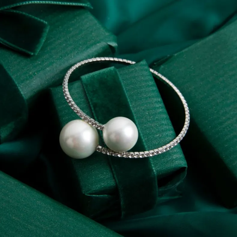 Double Pearl Crystal Bracelet