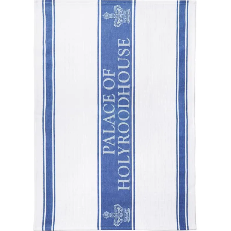 Palace Of Holyroodhouse Blue Waffle Tea Towel