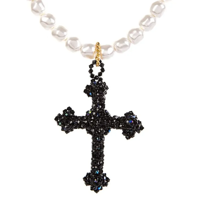 Vicki Sarge Black Cross Necklace