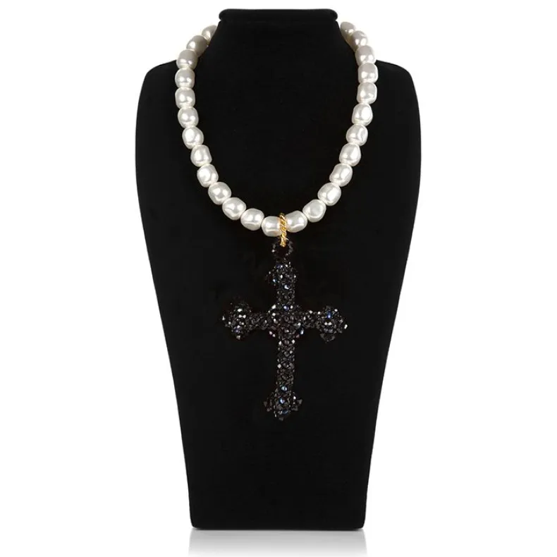 Vicki Sarge Black Cross Necklace