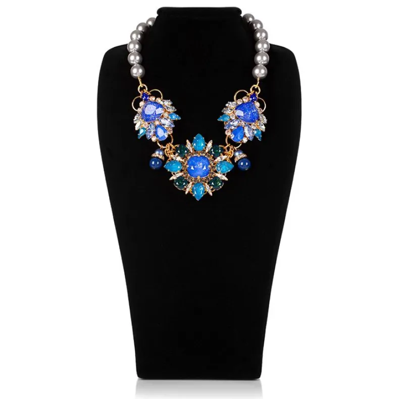 Vicki Sarge Blue And Grey Pearl Necklace