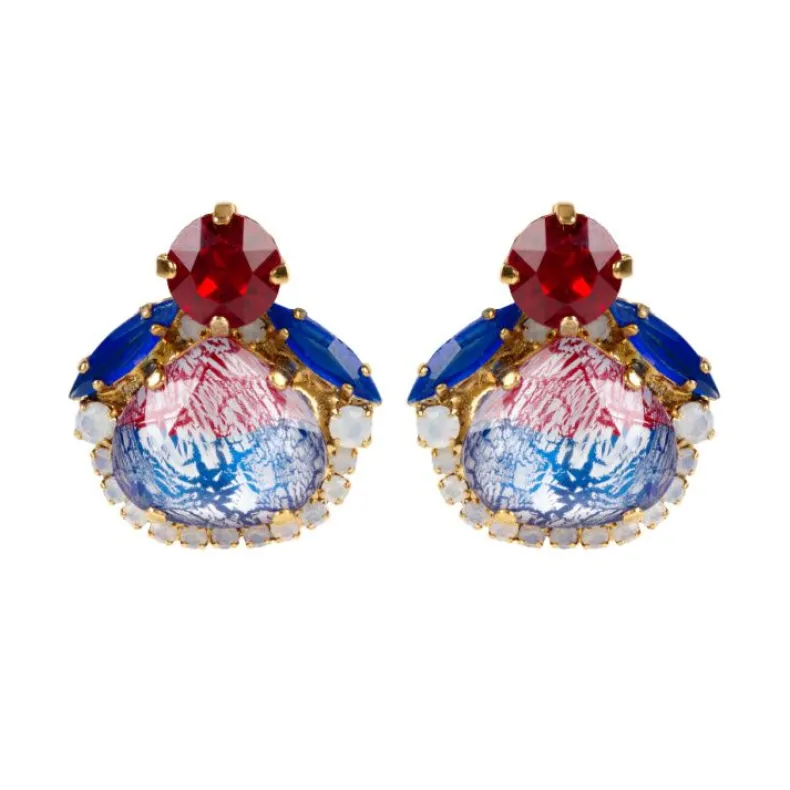 Vicki Sarge Red, White And Blue Stud Earrings